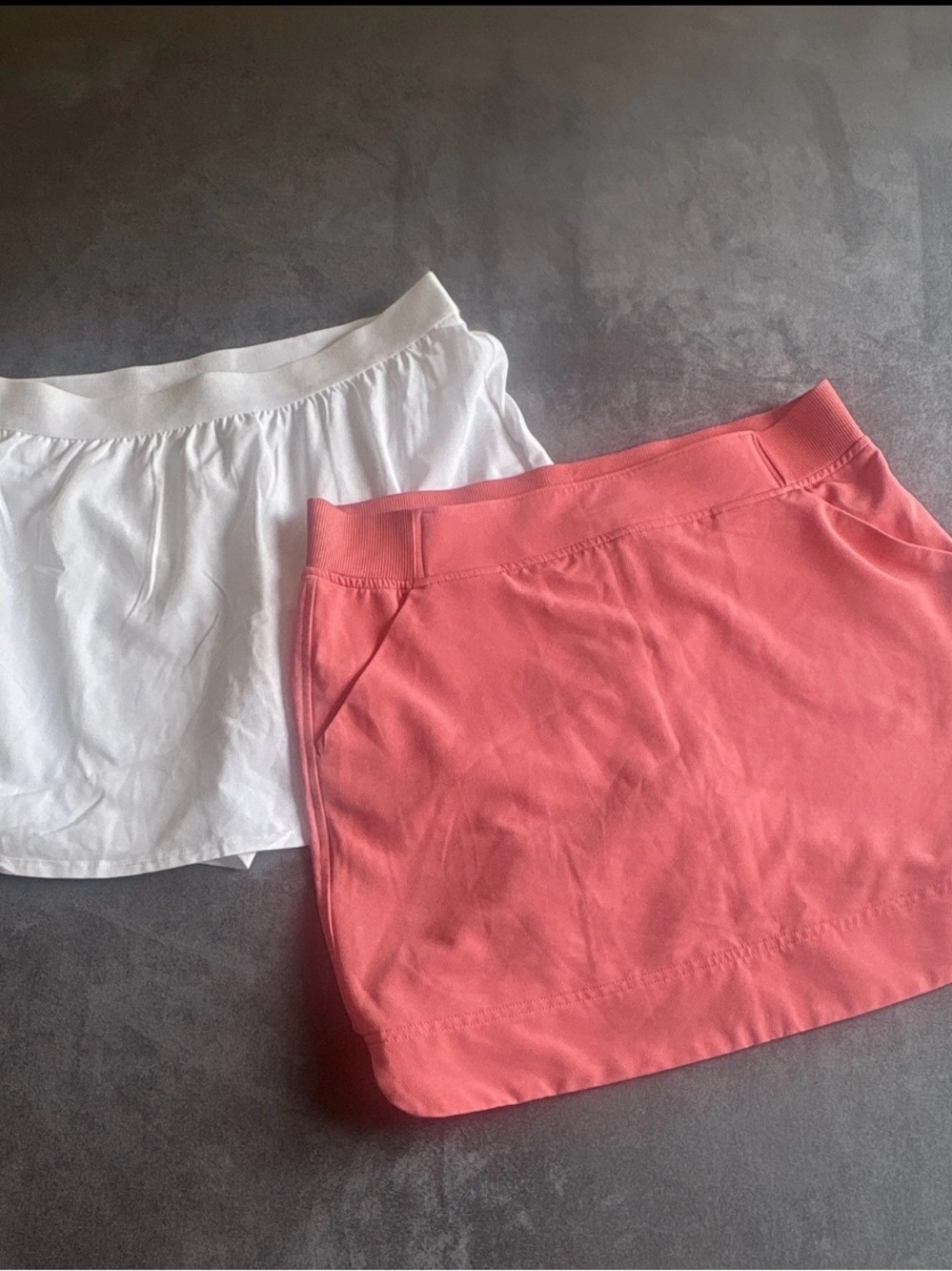 Women's White and Peach Active Skorts - Comfortable Everyday Skort Duo Sz M